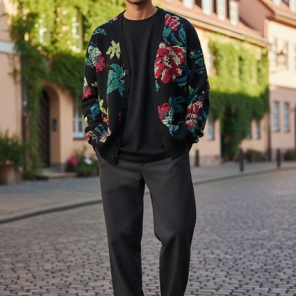MNML Other - MNML Men's Floral Knit Cardigan